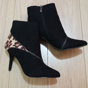 Kelly&Katie suede leopard print booties